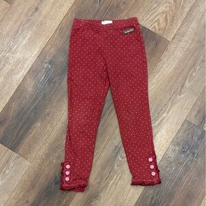 Matilda Jane Friends Forever Jacquline Maroon Polkadot Leggings Pants Bottoms 2T